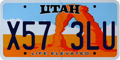 UT license plate X573LU