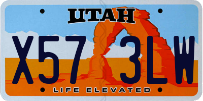 UT license plate X573LW