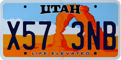 UT license plate X573NB