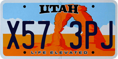 UT license plate X573PJ