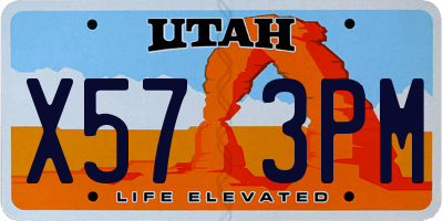 UT license plate X573PM