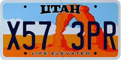 UT license plate X573PR