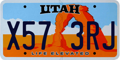 UT license plate X573RJ