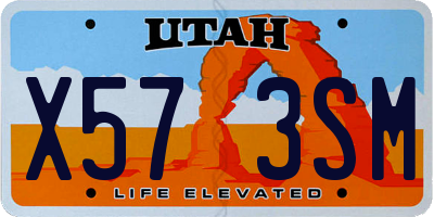 UT license plate X573SM