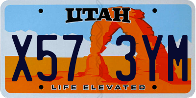 UT license plate X573YM