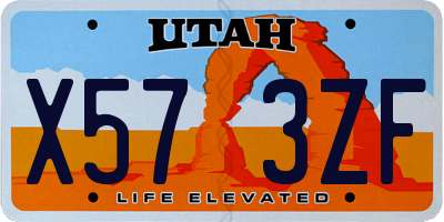 UT license plate X573ZF