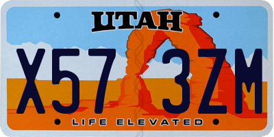 UT license plate X573ZM