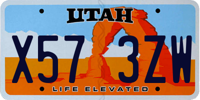 UT license plate X573ZW