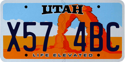 UT license plate X574BC
