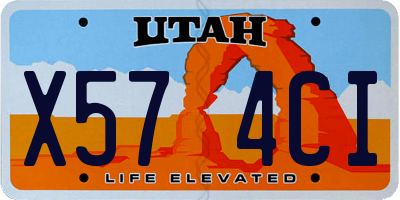 UT license plate X574CI
