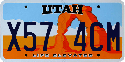 UT license plate X574CM