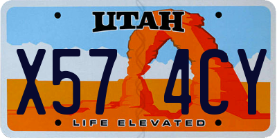 UT license plate X574CY