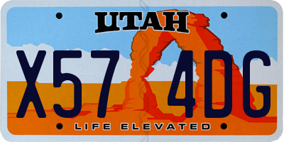 UT license plate X574DG