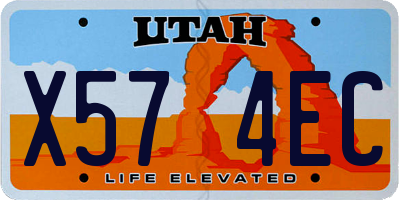 UT license plate X574EC