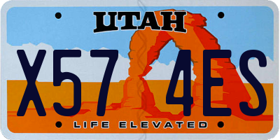 UT license plate X574ES