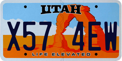 UT license plate X574EW