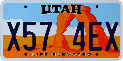 UT license plate X574EX