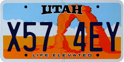 UT license plate X574EY
