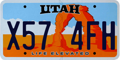 UT license plate X574FH