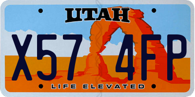 UT license plate X574FP