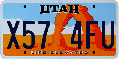 UT license plate X574FU