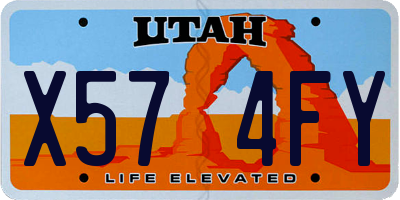 UT license plate X574FY