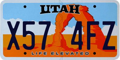UT license plate X574FZ