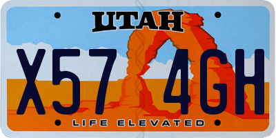 UT license plate X574GH