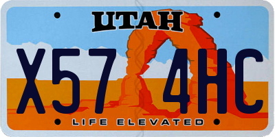 UT license plate X574HC
