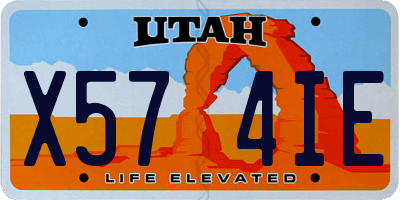 UT license plate X574IE