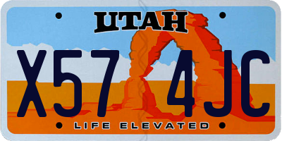 UT license plate X574JC