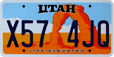 UT license plate X574JQ