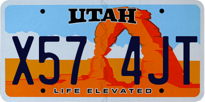 UT license plate X574JT