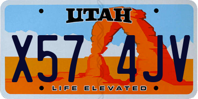 UT license plate X574JV