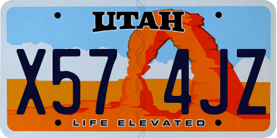 UT license plate X574JZ