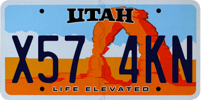 UT license plate X574KN