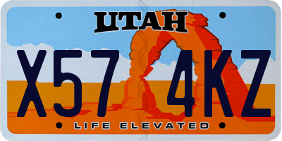 UT license plate X574KZ