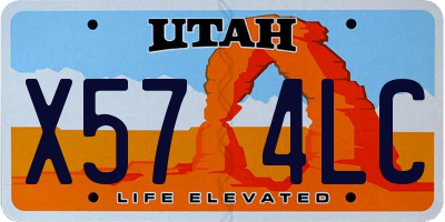 UT license plate X574LC