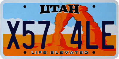 UT license plate X574LE