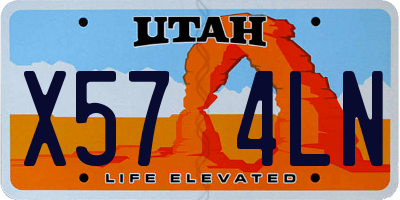 UT license plate X574LN