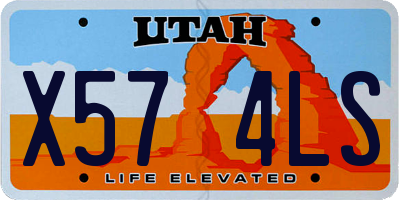 UT license plate X574LS