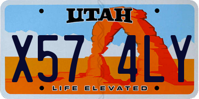 UT license plate X574LY