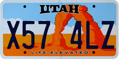 UT license plate X574LZ