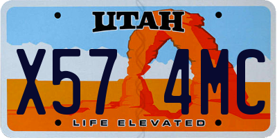 UT license plate X574MC