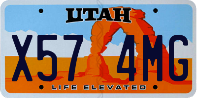 UT license plate X574MG