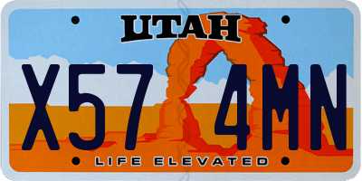 UT license plate X574MN