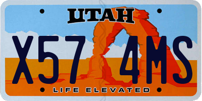 UT license plate X574MS