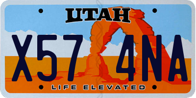 UT license plate X574NA