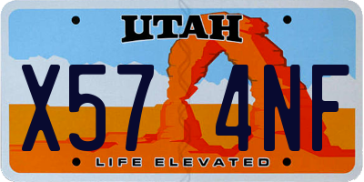 UT license plate X574NF