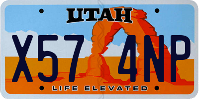 UT license plate X574NP